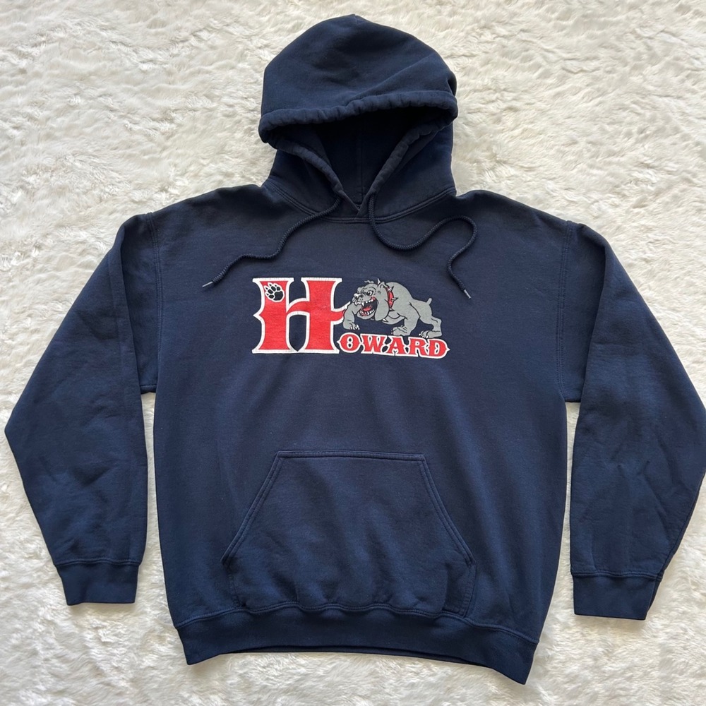 Vintage 90s Gildan Howard University Bulldogs Hoodie Sweatshirt Mens Medium